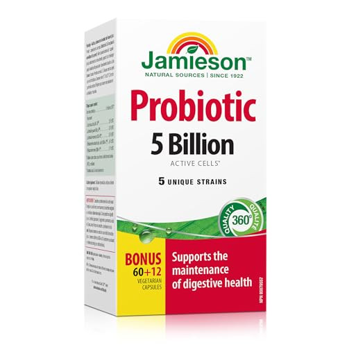 Jamieson Laboratories Probiotic 5 Billion Regular Strength Supplement 60 Count