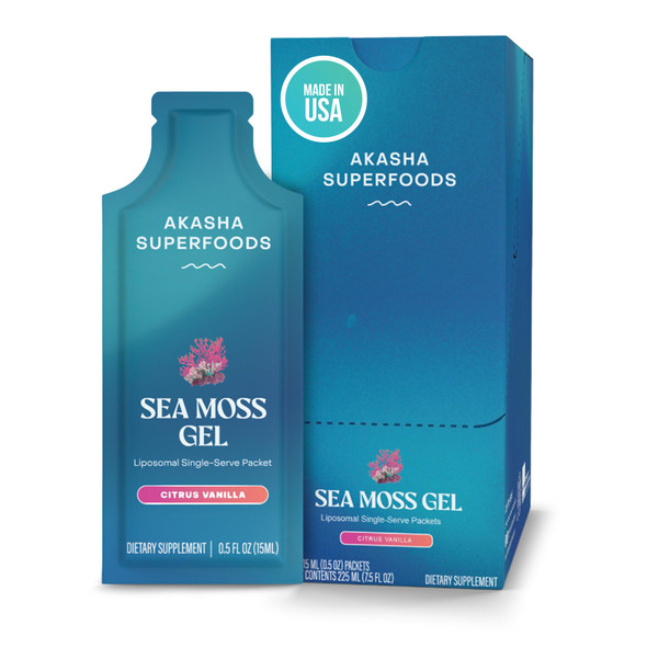 Akasha Superfoods Irish Sea Moss Gel Liposomal Seamoss With Irish Sea Moss 15 Ct