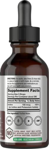 Horbaach Iodine Liquid Supplement Drops 2 Fl Oz 150 Mcg