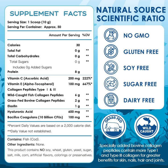 Nature Target Marine Collagen Powder For Women 50 Servings
