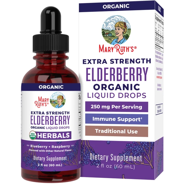 Maryruth's Organics Elderberry Syrup Extra Strength Usda Organic Elderberry Sugar 2 Fl Oz
