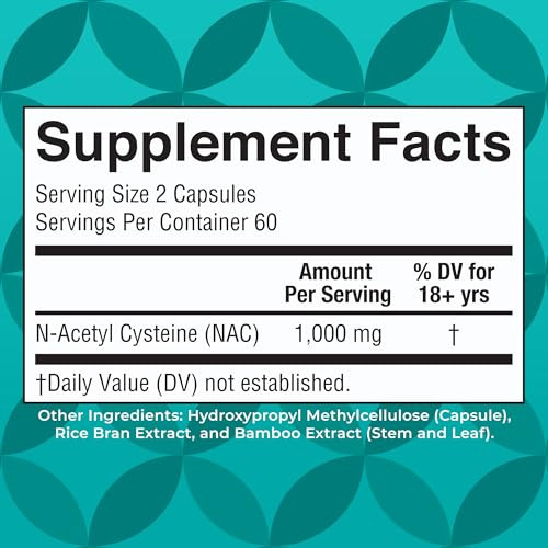 Maryruth's N Acetyl Cysteine Capsules 120 Count 1000Mg