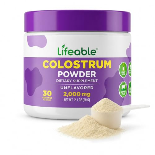 Lifeable Bovine Colostrum Powder 28 Servings 2000Mg