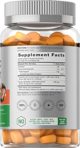 Horbaach Turmeric And Ginger Gummies 120 Count