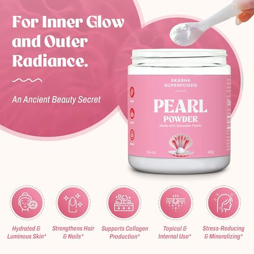 Akasha Superfoods Pearl Powder Supports Collagen Production Blend Into Drinks Smoothies Or 14 Oz