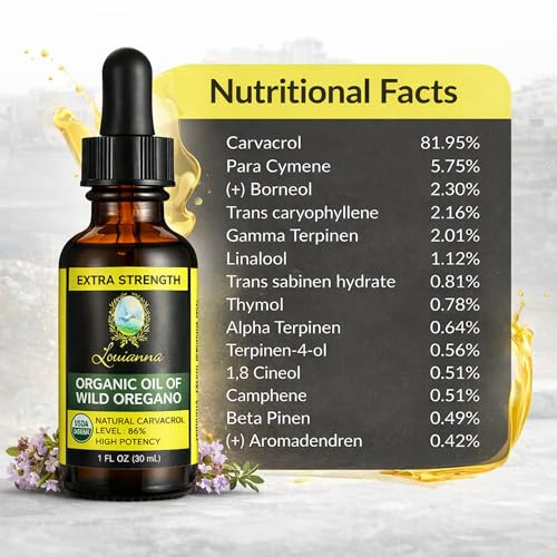 Louianna Organic Wild Oregano Oil Pure Oil Of Oregano Drops With 30 Ml