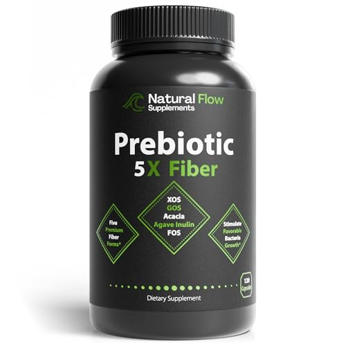 Natural Flow Supplements Prebiotic Fiber Supplement 5 In 1 Capsules