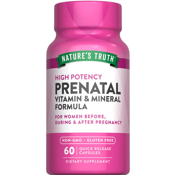 Nature's Truth Prenatal Vitamins With Folic Acid 60 Capsules