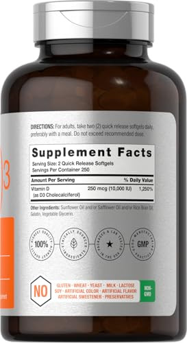 Horbaach Vitamin D3 500 Softgels 10000 Iu