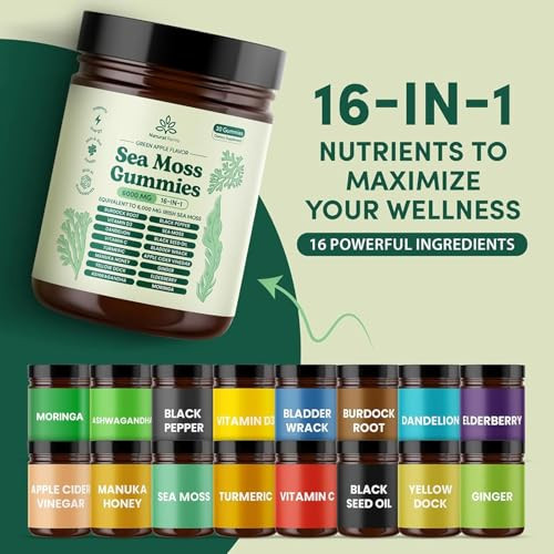 Natural Rems Sea Moss Gummies 16 In 1