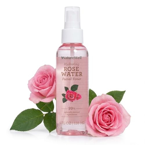 Nature Well Rose Water Hydrating Facial Toner Mist For Dewy & Radiant 4 Fl Oz