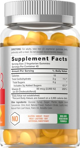Horbaach Vitamin D3 Gummies 90 Count 2000Iu