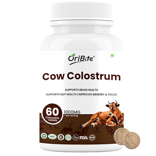 Oribite Grass Fed Cow Colostrum Tablets 60 Chewable 1000Mg