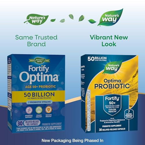 Nature's Way Fortify Optima Probiotic For Adults 50+ 50 Billion Live Cultures 30 Capsules