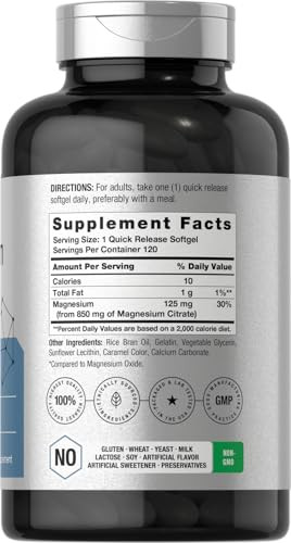 Horbaach Magnesium Citrate 120 Softgels 850Mg