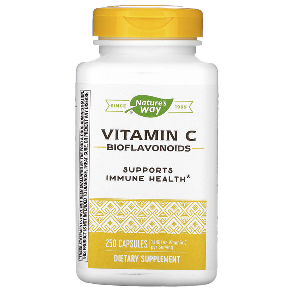 Nature's Way Vitamin C With Bioflavonoids Immune Support High Potency Vitamin C 250 Capsules 1000 Mg