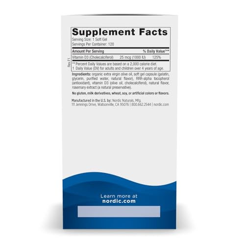 Nordic Naturals Vitamin D3 1000 Orange 120 Servings 1000 Iu