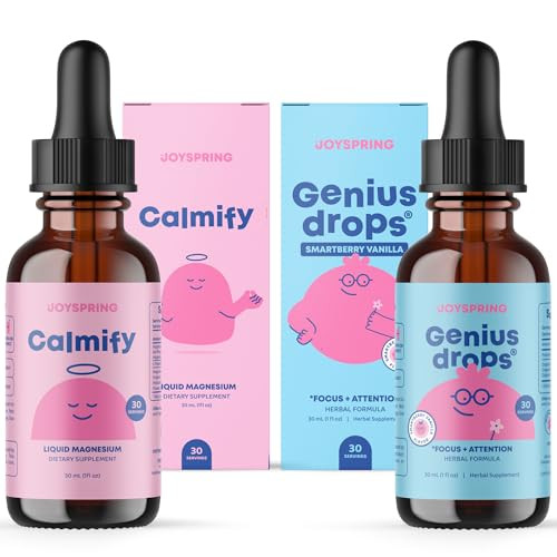 Joyspring Magnesium Citrate Liquid & Magnesium Glycinate And Genius Drops Smartberry