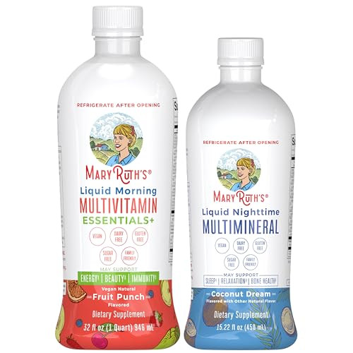 Maryruth's Liquid Morning Multivitamin (Fruit Punch) & Liquid Nighttime Multimineral (Coconut 15Oz