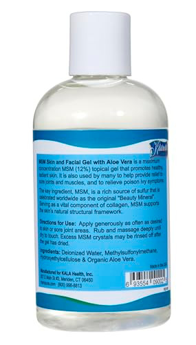 Kala Health Msmpure Max Strength Skin & Facial Msm Gel With Organic 8 Oz