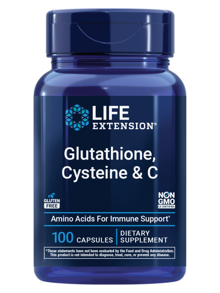 Life Extension Glutathione Cysteine & C Of Vitamin C Powerful Antioxidant Supplement 100 Capsules 500 Mg