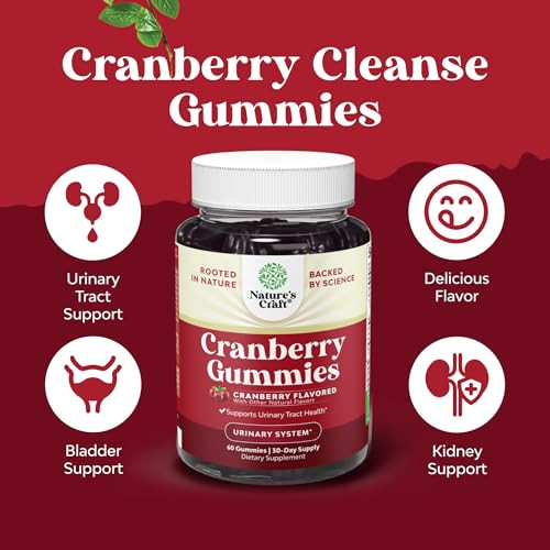 Natures Craft Natural Cranberry Gummies For Women And Men 60 Ct