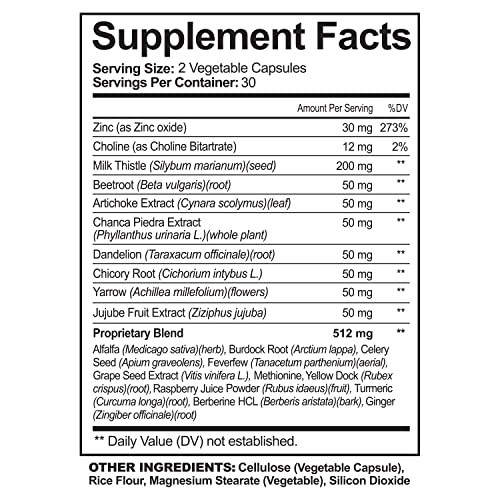 Nutriflair Liver Cleanse Detox & Repair Supplement 60 Veggie Capsules