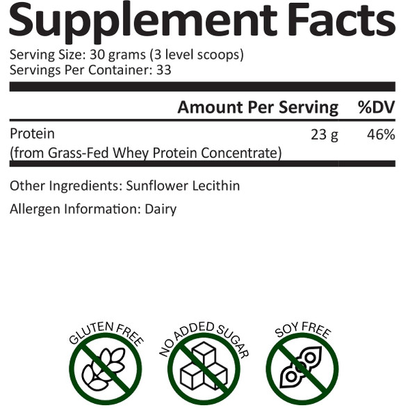 Survival Grocery Grass Fed Whey Protein Concentrate