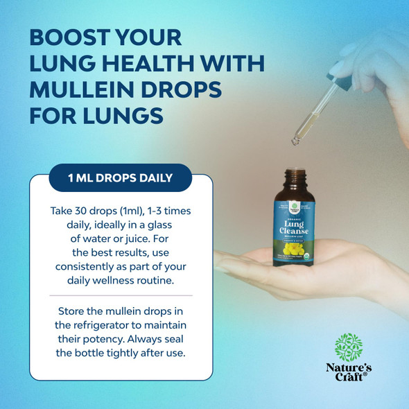 Natures Craft Organic Mullein Drops For Lungs 4 Fl Oz