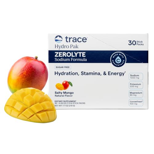Trace Minerals Zerolyte Salty Mango Electrolyte Powder Packets 30 Pack 30 Pack