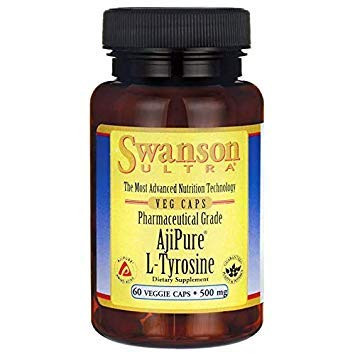 Swanson Amino Acid Ajipure L Tyrosine Pharmaceutical Grade 500 Milligrams 60 Veg Capsules