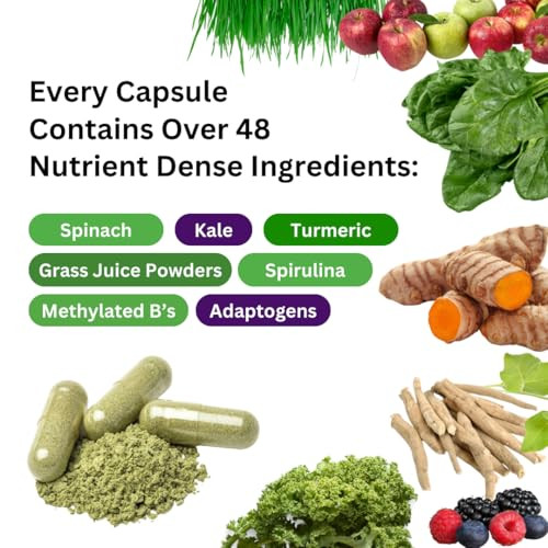 Paradise Herbs Earth's Blend Once Daily Multivitamin With Iron 48 Organic Superfoods 120 Capsules