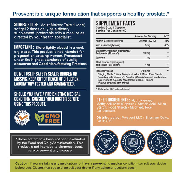 Prosvent Advanced Prostate Support Ultra 60 Count