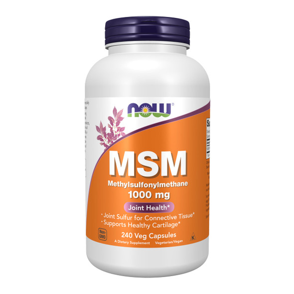 Now Foods Supplements Msm (Methylsulfonylmethane) Joint Health 240 Veg Capsules 1000 Mg