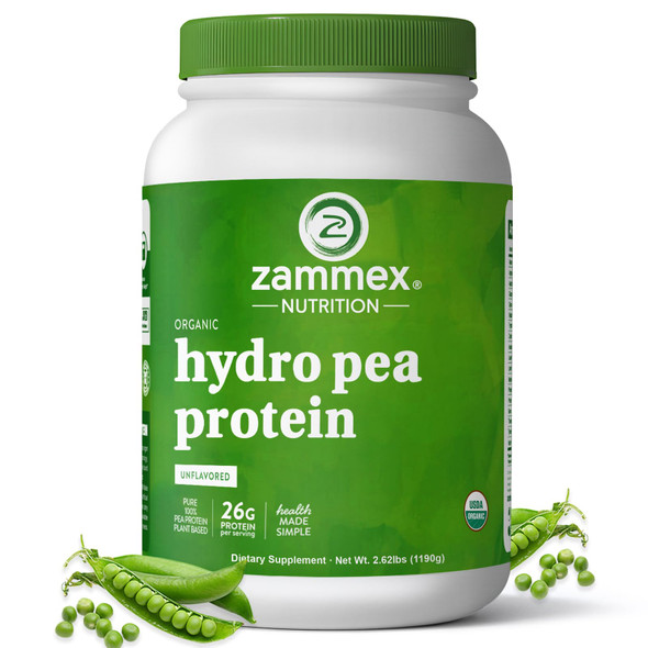 Zammex Organic Pea Protein Powder Protein Bcaa Plant Based 100% Vegan 26G