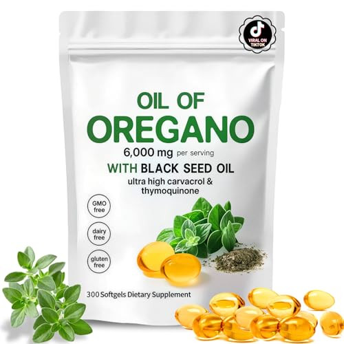 Woxma Oil Of Oregano Softgels With Carvacrol & Black Seed Oil 300 Softgels 6000Mg
