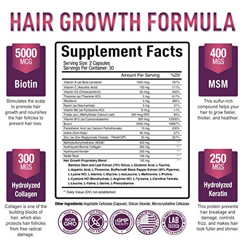 Purely Optimal Hair Growth Vitamins 60 Capsules