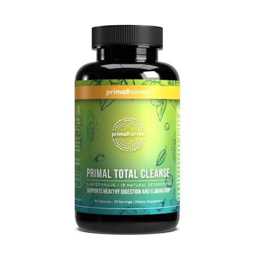 Primal Harvest Full Body Detox Cleanse LiverKidneyGutBowelIntestinal & Stomach Cleanse Bottle 60 Count