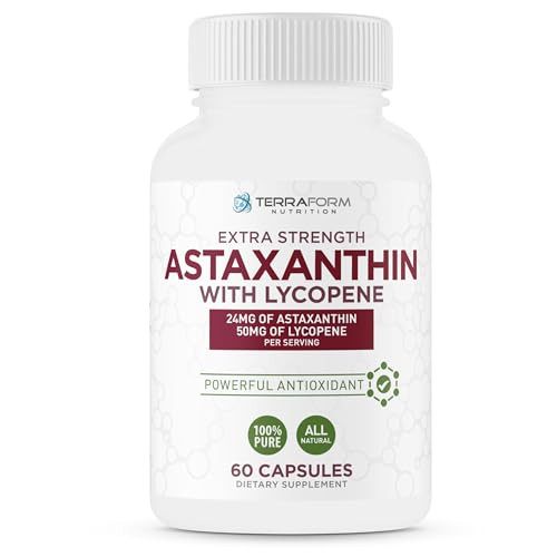 Terraform Nutrition Astaxanthin Supplement With Lycopene 60 Servings 24Mg