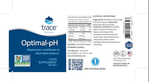 Trace Minerals Optimal Ph 120 Servings 1 Fl Oz