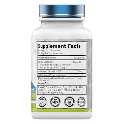 Tnvitamins Colostrum Supplement Per Serving 120 Capsules 1200 Mg