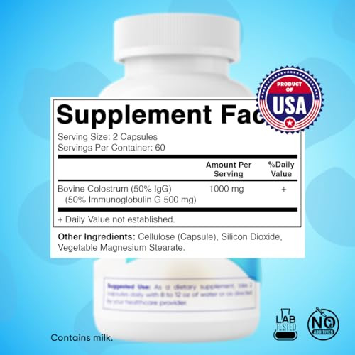 Vitamatic Bovine Colostrum Supplement Per Serving 120 Capsules 1000 Mg