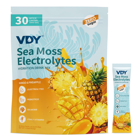 Vdy Sea Moss Electrolytes Powder Packets 30 Sticks