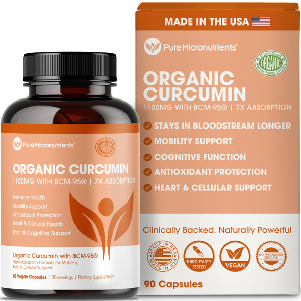 Pure Micronutrients Organic Turmeric Curcumin With Black Pepper & Bcm 95 1000Mg