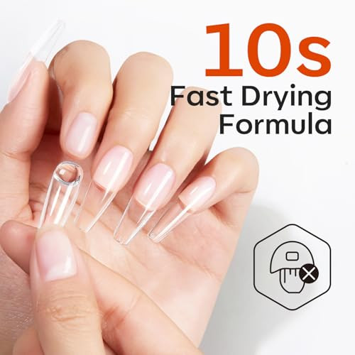 Modelones Semi Solid Nail Glue For Press Ons No Uv Light Needed Quick Drying Gel Nail Glue For Press On Nails Fake Nails Tips Long Lasting Diy Home Salon 10G 2Pcs