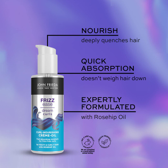 John Frieda Frizz Ease Dream Curls Fast Absorbing & Nourishing Curl Cr Me Oil For Soft & Defined Curls For Wavy & Curly Hair 100 Ml