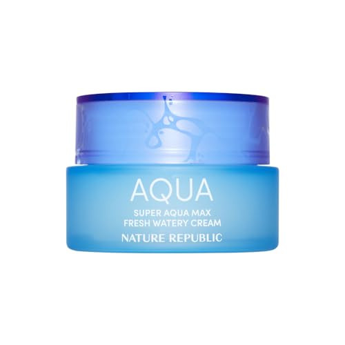 Nature Republic Super Aqua Max Fresh Watery Cream Lightweight Hydrating Face Moisturizer With Deep Sea Water . ( ) 2.7 Fl Oz 80Ml