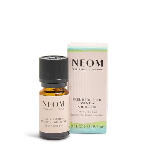 Neom Feel Refreshed Essential Oil Blend Sicilian Lemon & Basil Scent To Boost Your Energy 100% Natural Fragance 10Ml