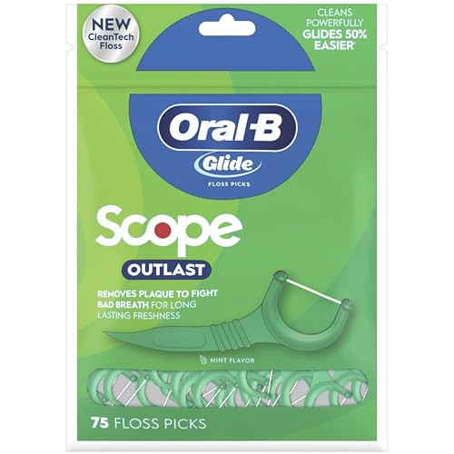 Oral-B Glide Complete Floss Picks Dental Floss Picks Scope Outlast Toothpicks Floss Picks 75-Ct