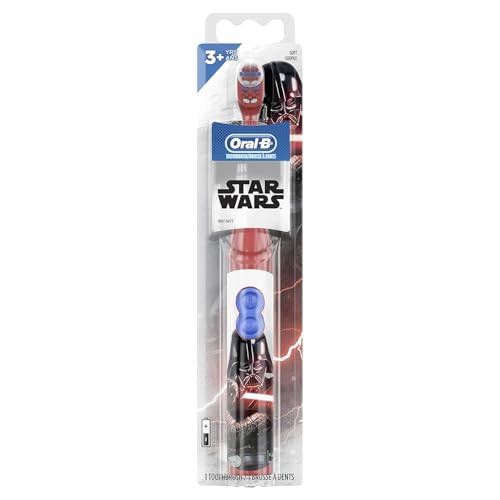 Oral-B Kid's Battery Power Toothbrush With Timer Featuring Disney's Star Wars Characters Red Chewbacca Darth Vader And Bb-8 Pack Of 3